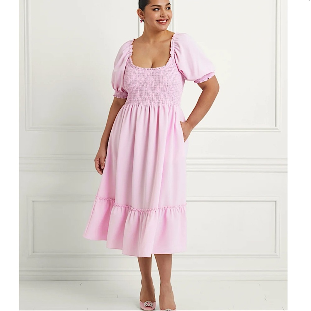 Hill House Louisa Smocked Ballerina Pink Midi Nap Dress